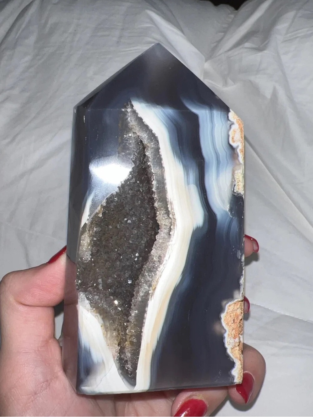 Natural Agate Crystal Tower (5”x3”, 1.9 lb) Décor & Healing Stone